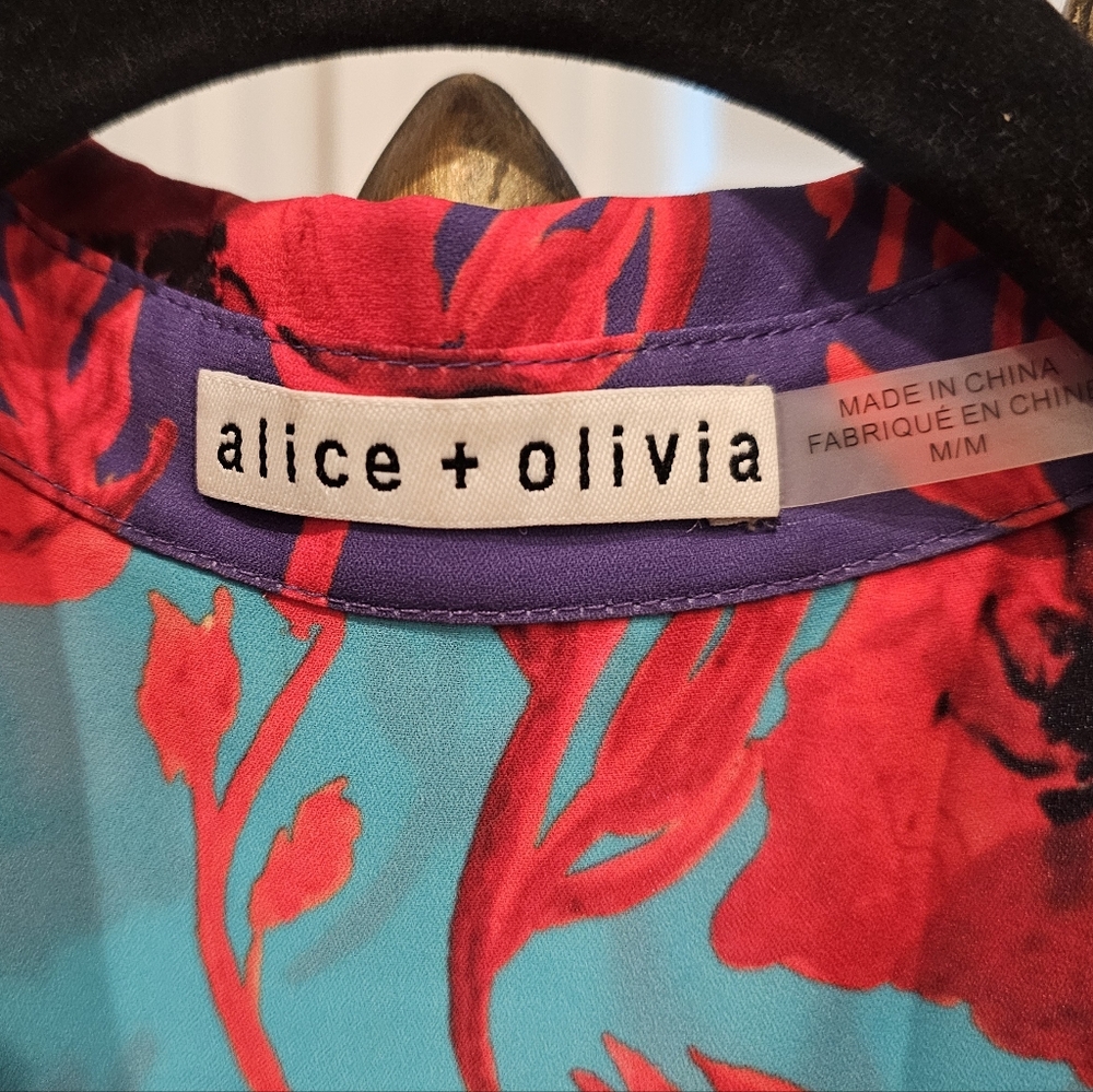 Alice + Olivia Red and Blue Floral Dress - Picture 3 of 3